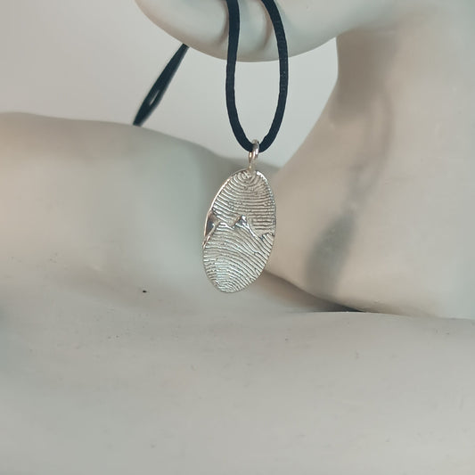 Colgante ovalado - huella dactilar