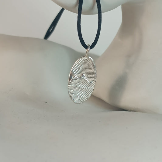 Colgante ovalado - huella dactilar