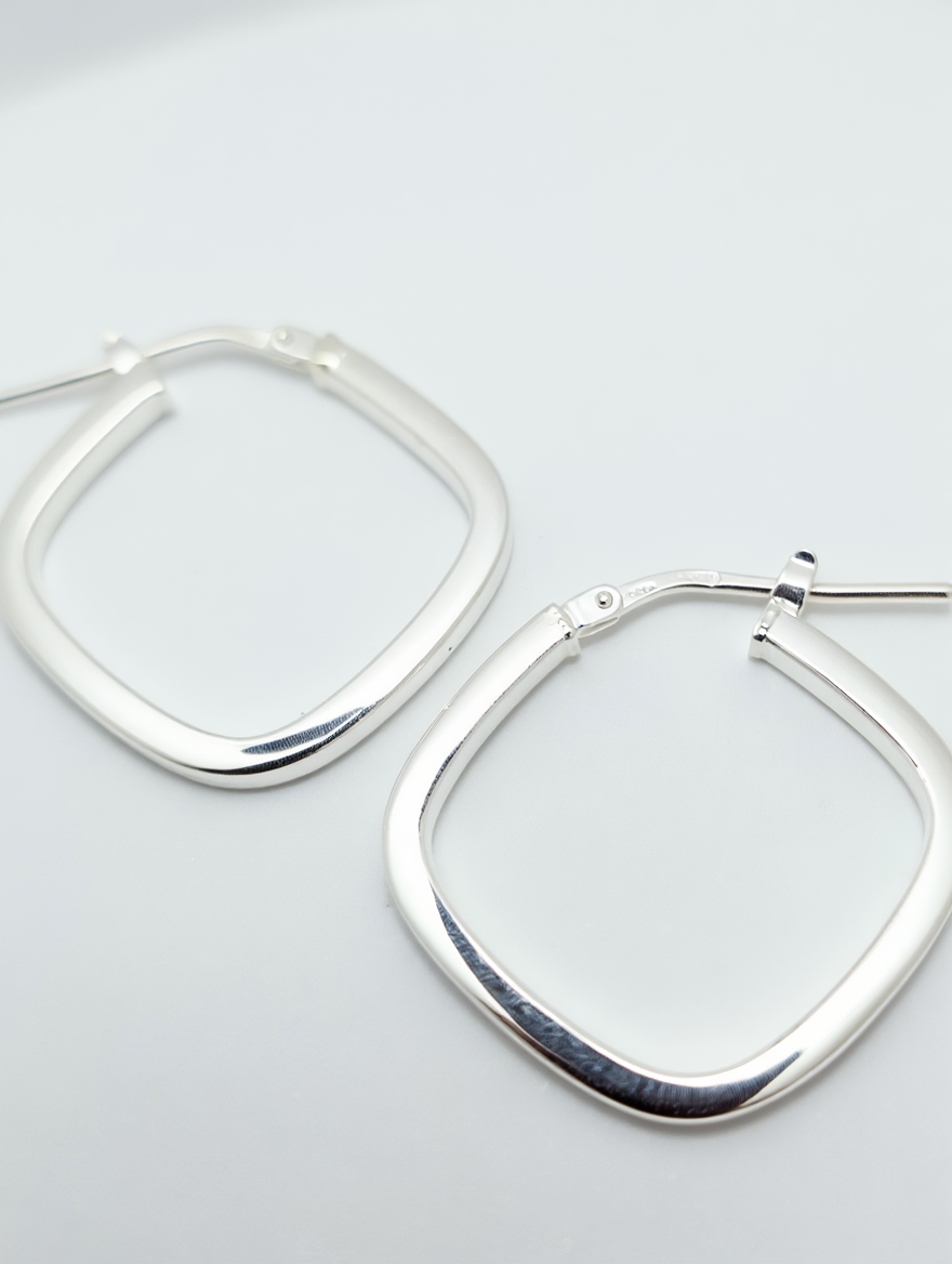 Pendientes aros cuadrados